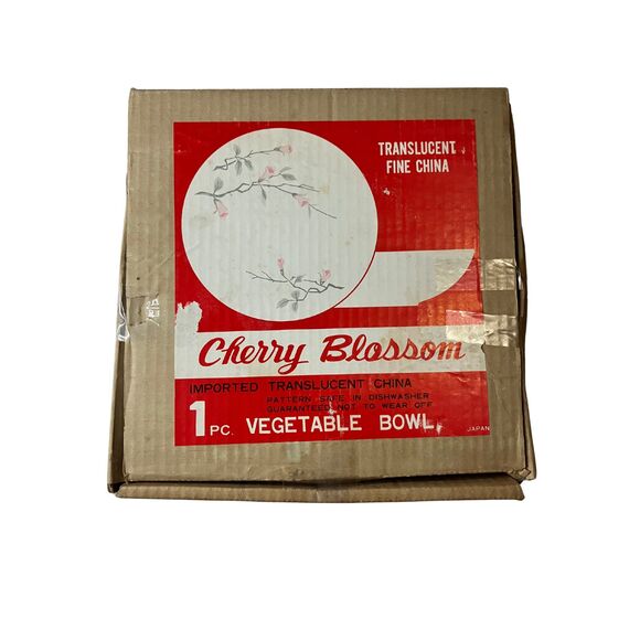 Cherry Blossom Fine China Vegetable Bowl 1067 Japan Vintage 1970s w/ Box - Picture 4 of 5